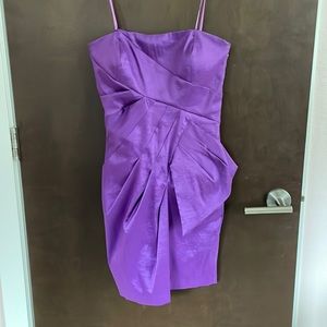Purple strapless dress
